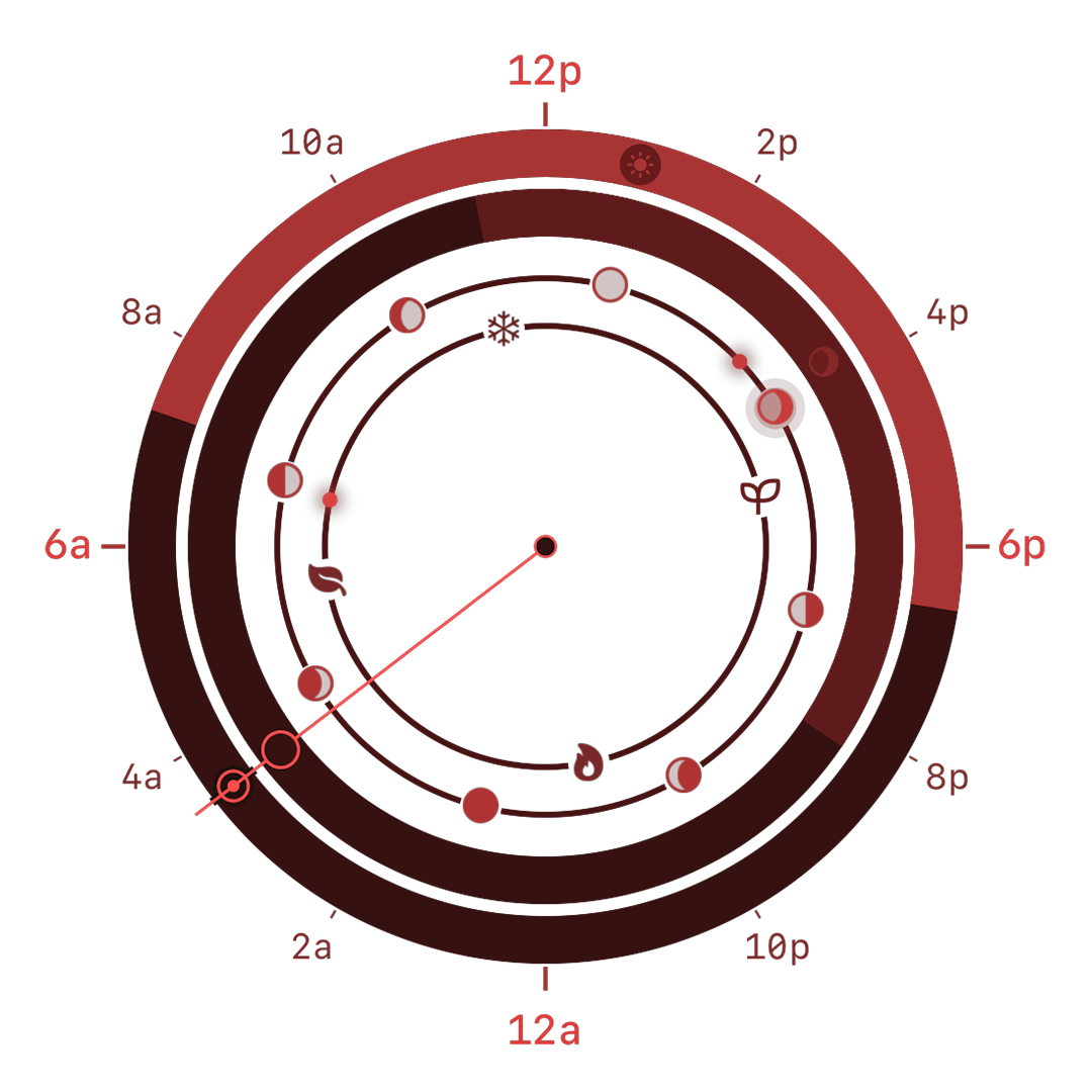 Sloww's mono-red Night Mode clock